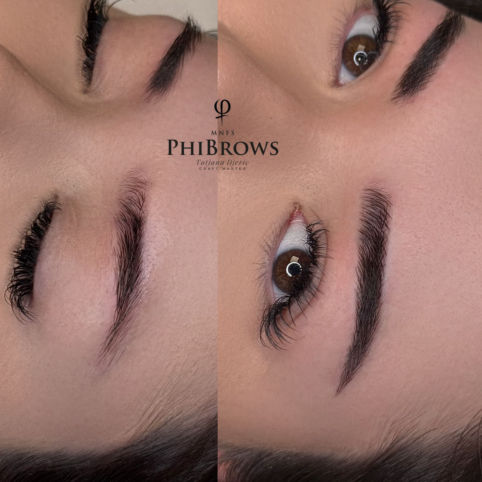 Microblading before and after — PhiBrows by Tatjana Deric, Oslo