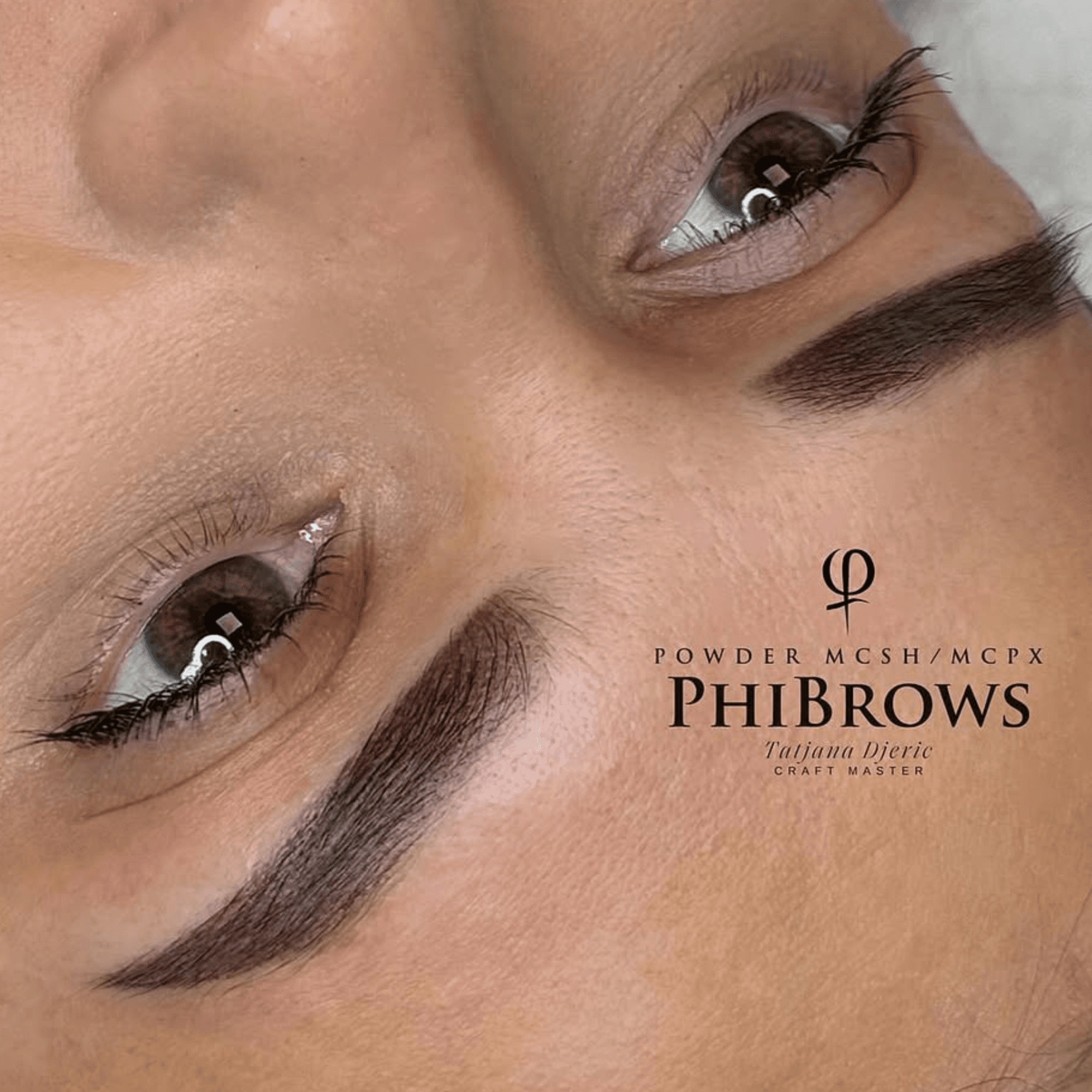 Powder brows before and after — Tatjana Deric, Oslo